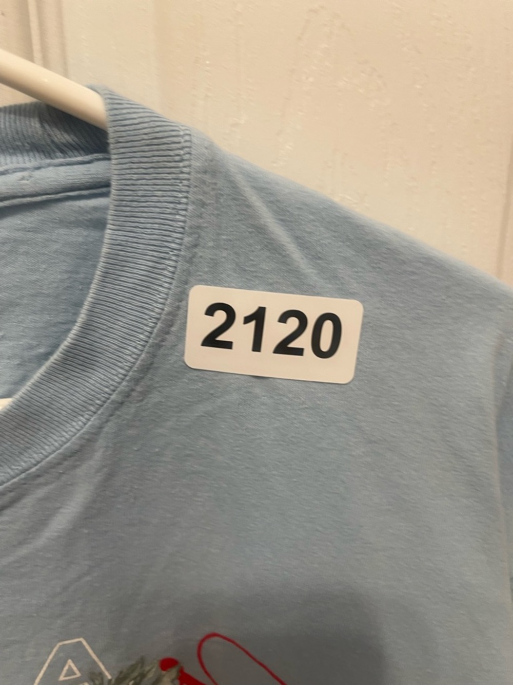 PacSun Light Blue Long Sleeve Tee with Red Rose Graphic - Picture 5 of 8